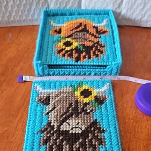 Handcrafted Blue and Brown Bull Box